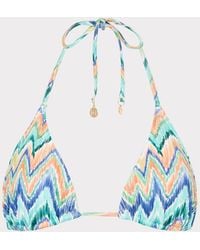 MILLY - Tropical Chevron Triangle Bikini Top - Lyst