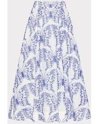 MILLY - Butterfly Eyelet Skirt - Lyst
