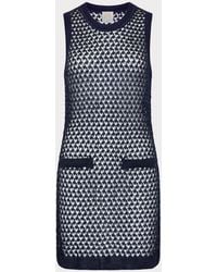MILLY Katie Lace Combo Knit Mini Dress in Black | Lyst