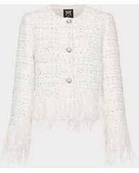 MILLY - Richele Metallic Tweed Button Up Jacket - Lyst