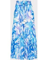 MILLY - Jem Under The Sea Tiered Chiffon Skirt - Lyst