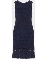 MILLY - Beaded Fringe Knit Shell Dress - Lyst