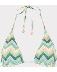 MILLY - Metallic Chevron Bikini Top - Lyst