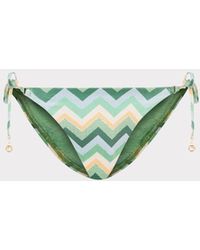 MILLY - Metallic Chevron Bikini Bottom - Lyst