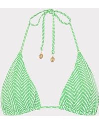 MILLY - Verde Chevron Bikini Top - Lyst