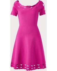 milly diamond cut flare dress