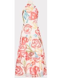 MILLY - Hayden Floraison Rouge Organza Dress - Lyst