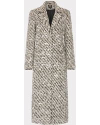 MILLY - Wanda Sequins Wool Stripe Coat - Lyst