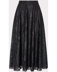 MILLY - Otha Textured Lace Midi Skirt - Lyst