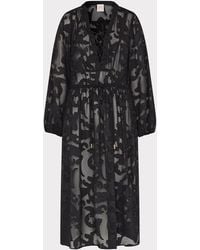 MILLY - Scroll Burnout Maxi Cover-up Dress - Lyst