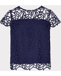 MILLY - Baby Curled Lace Top - Lyst