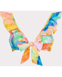 MILLY - Watercolor Paint Stroke Ruffle Bikini Top - Lyst