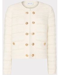 MILLY - Textured Knit Cardigan - Lyst