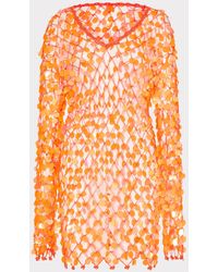 MILLY - Sequin Crochet Mini Dress - Lyst