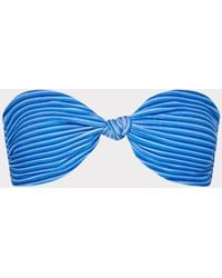 MILLY - Stripe Knot Bandeau Bikini Top - Lyst