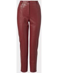 MILLY Rue Faux Leather Pants in Red | Lyst