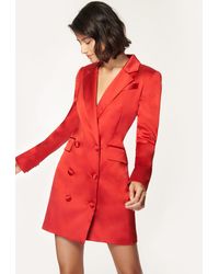 milly satin blazer dress