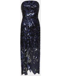 MILLY - Kait Floral Sequins Dress - Lyst