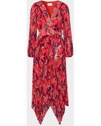MILLY - Liora Windmill Floral Pleated Dress - Lyst