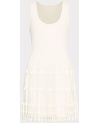 MILLY - Sheer Knit Fit And Flare Mini Dress - Lyst