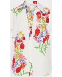 MILLY - Josephine Printed Blouse - Lyst