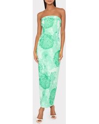 asymmetrical forest jacquard maxi dress Asymmetric Metallic and Flowered Jacquard Long Dress John Paul Ataker