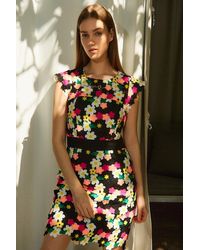 sea mosaic floral crochet dress