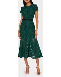 MILLY Petunia Curled Lace Gown in White | Lyst