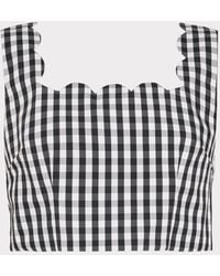 MILLY - Mia Gingham Top - Lyst