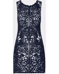 MILLY - Crochet Mini Cover-up Dress - Lyst