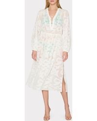 MILLY - Scroll Burnout Maxi Cover-up Dress - Lyst