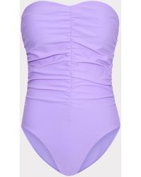 MILLY - Solid Ruched One Piece - Lyst