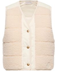 Moncler - Fluffy Teddy Padded Vest W Ivory - Lyst