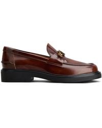 Tod's - Logo Plaque Leather Loafers - Lyst