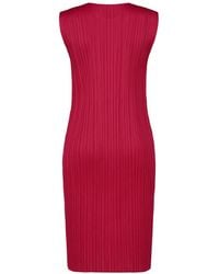 Issey Miyake - Pleats Please New Colorful Basics Dress Carmine - Lyst