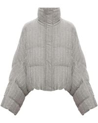 Brunello Cucinelli - Pinstriped Padded Jacket Light - Lyst