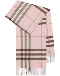 Burberry - Check Cashmere Scarf - Lyst