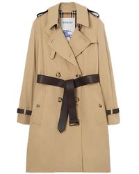 Burberry - Leather Kensington Trench Coat Honey - Lyst