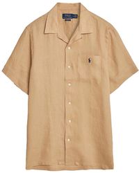 Polo Ralph Lauren - Ralph Lauren Logo Pocket Linen Shirt Camel - Lyst