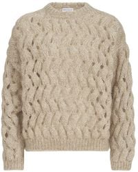 Brunello Cucinelli - Zigzag Cables Jumper Sand - Lyst