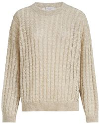 Brunello Cucinelli - Dazzling Cable Sweater - Lyst