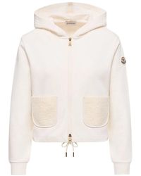 Moncler - Cotton Blend Zip-Up Sweatshirt - Lyst