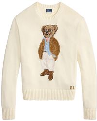 Ralph Lauren - Polo Bear Cotton Sweater Cream - Lyst
