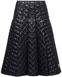 Moncler - Square-Quilted Padded Midi Skirt - Lyst