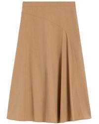 Weekend by Maxmara - Cotton-Poplin Skirt Tobacco - Lyst