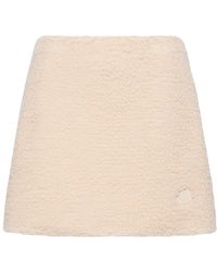 Moncler - Teddy Mini Skirt W Ivory - Lyst