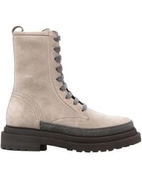 Brunello Cucinelli - Monili Suede Boots - Lyst