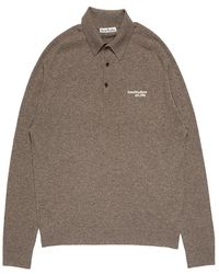 Acne Studios - Wool Knit Polo Sweater Melange - Lyst