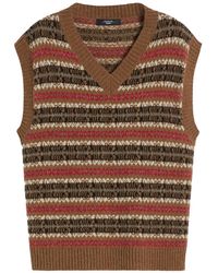 Weekend by Maxmara - Wool And Alpaca Jacquard Gilet Camel - Lyst