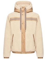 Moncler - Geometric Trim Teddy Hoodie L - Lyst